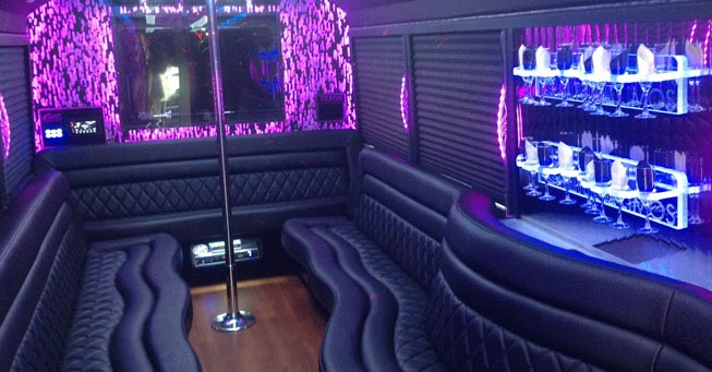 Napa 20 Passenger Party Bus Interior